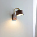 Helnys Walnut Wood LED Wall Sconce Vintage Copper Toggle Switch Lamparas