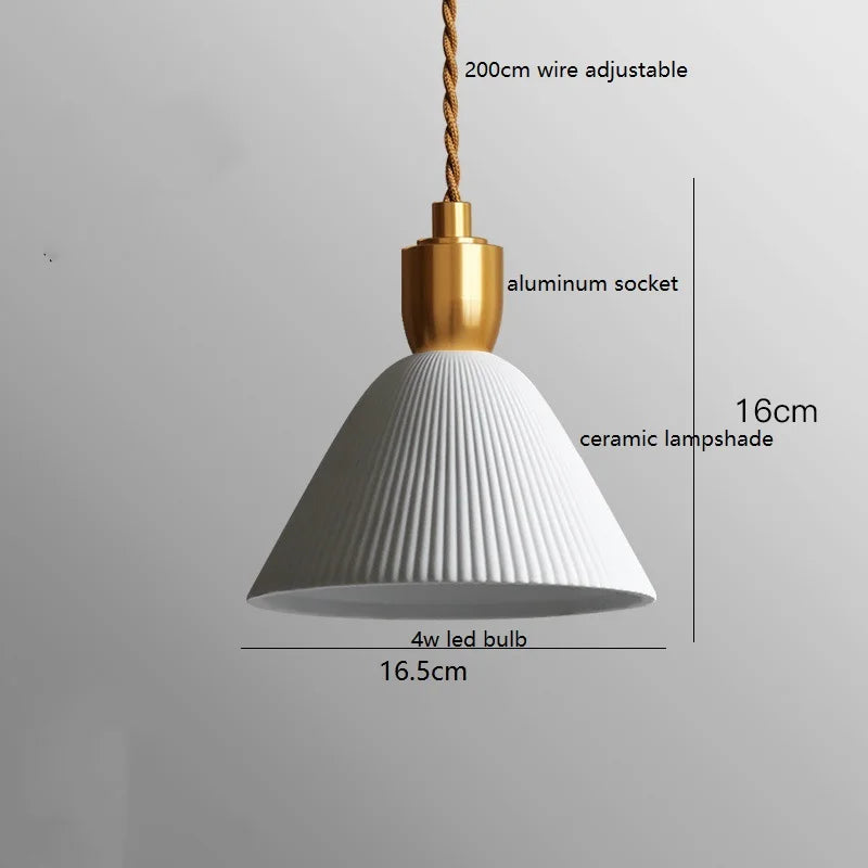 Helnys Ceramic LED Pendant Light for Home Indoor Decor - Modern Hanging Lamp