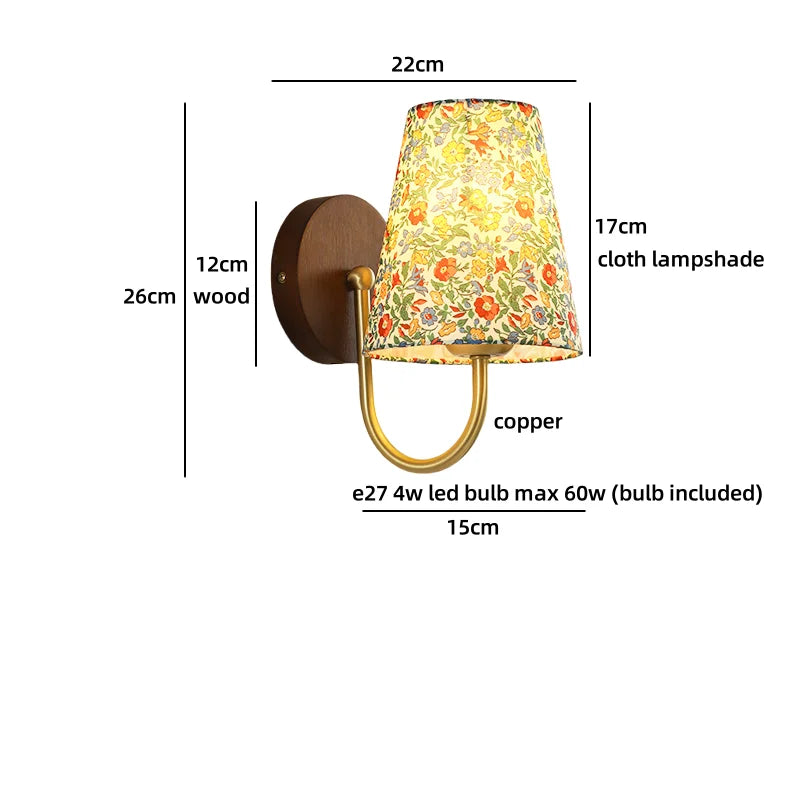 Helnys LED Flower Cloth Wall Lamp for Bedroom Girls, Bathroom Stair Light Art Decor