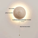 Helnys Wood LED Wall Sconce Pull Chain Rotate Yellow Travertine Modern Lighting