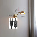 Helnys Copper LED Wall Light with Pull Chain Switch, Nordic Modern Design