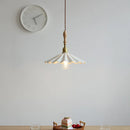 Helnys Ceramic LED Pendant Lights, Wood Copper Socket Hanging Lamp for Home Decor
