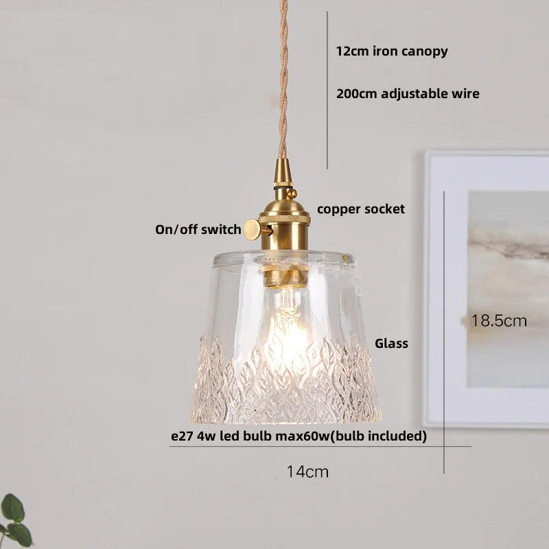 Helnys Brass Glass LED Pendant Lights Modern Nordic Hanging Lamparas Colgante