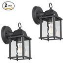 Helnys Outdoor Black Wall Lantern, Waterproof Sconce Light Fixture