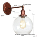 Helnys Globe LED Wall Sconce Rustic Industrial Mirror Light