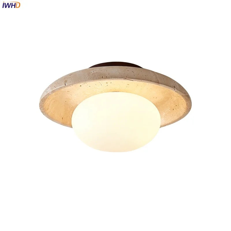 Helnys White Glass LED Ceiling Light Japan Style Ceiling Lamp