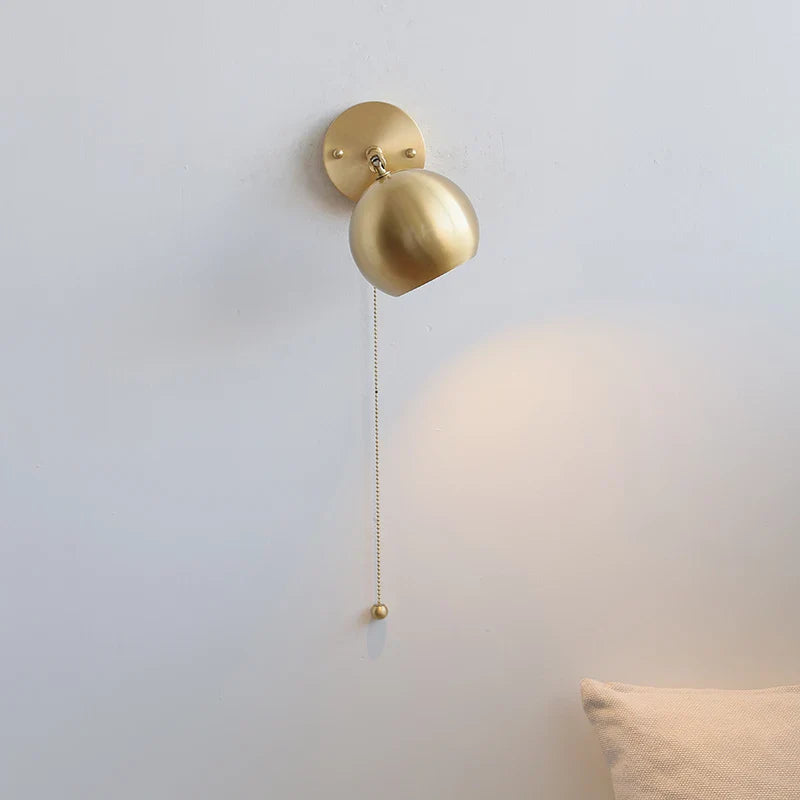 Helnys Copper Lampshade LED Wall Light - Modern Nordic Bedroom Balcony Up Down Lamp