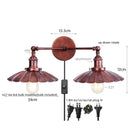 Helnys Vintage LED Wall Lamp Iron Industrial Style Loft Wandlamp