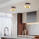 Helnys LED Ceiling Lamp Natural Yellow Travertine Walnut Wood Ceiling Lights