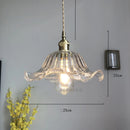 Helnys Nordic Green Glass LED Pendant Light - Modern Indoor Copper Switch Lamp