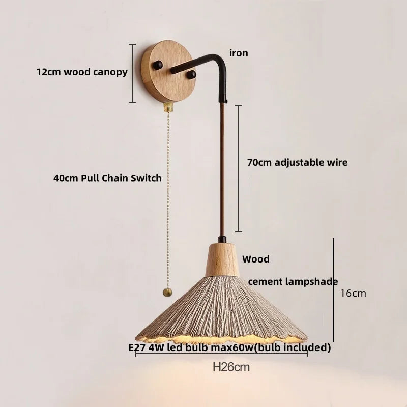 Helnys Nordic Cement LED Wall Lamp Sconce Modern Home Decor Stair Mirror Light