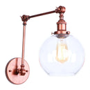 Helnys Vintage Swing Arm Wall Lights with Pull Chain Switch and Glass Ball