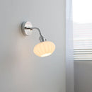 Helnys Adjustable Arm LED Wall Sconce White Glass Ball Mirror Stair Light