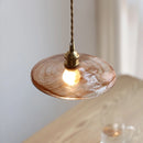 Helnys Amber Glass LED Pendant Lights for Dining and Living Room