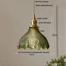 Helnys Yellow Glass LED Pendant Light, Nordic Style, Adjustable Hanging Lamp