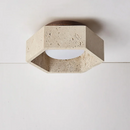 Helnys Modern Yellow Glass LED Ceiling Light Fixture for Living Room