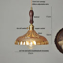 Helnys Amber Glass Pendant Light with Adjustable Wire and Knob Switch