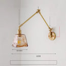 Helnys Ceramic Copper LED Wall Lamp, Adjustable Swing Arm Wall Light