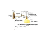 Helnys LED Wall Lamp Bedroom Gold Swing Arm Ceramic Light