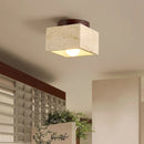 Helnys Vintage Industrial Yellow Travertine Ceiling Light Fixture