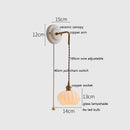 Helnys White Glass LED Wall Lights with Copper Arm Socket for Bedroom & Living Room