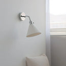 Helnys White Ceramic LED Wall Light Adjustable Modern Pull Chain Switch Bedside Lamp