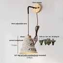 Helnys Modern Cement Lampshade LED Wall Lights with Pull Chain Switch