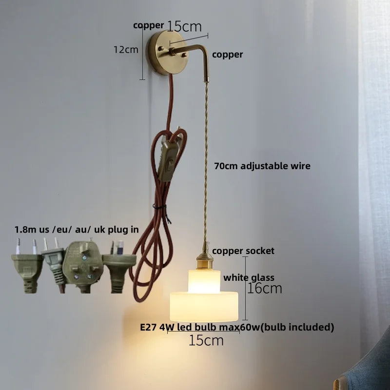 Helnys Moon ABS LED Wall Light Fixture Adjustable Nordic Modern Bedside Lamp