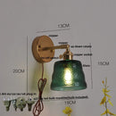 Helnys Clear Glass Wall Lights with Pull Chain Switch and Brass Finish