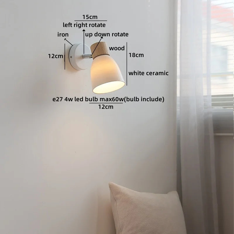 Helnys Ceramic LED Wall Sconce Lamps | Japanese Style Indoor Art Wall Lights