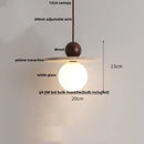 Helnys Adjustable LED Pendant Lights Yellow Travertine Hang Lamp Nordic Modern Wood