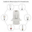 Helnys 2pc White E14 Socket Lamp Holder