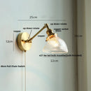 Helnys Glass Green LED Wall Light with Pull Chain Switch