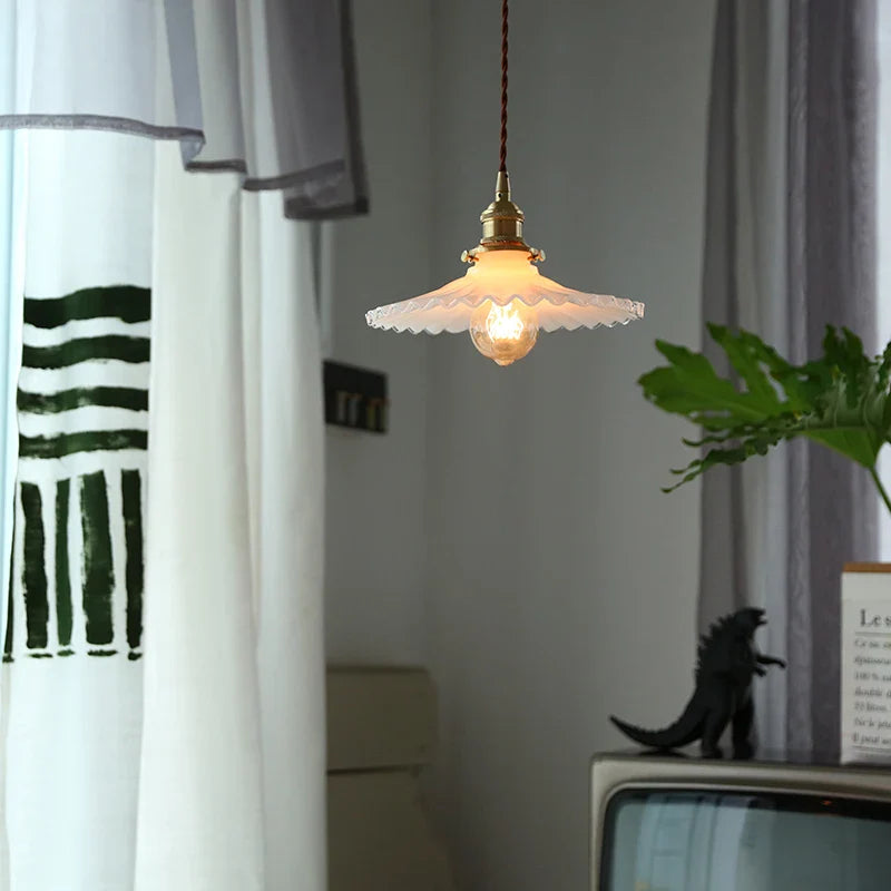 Helnys White Glass LED Pendant Light: Modern Nordic Hanging Lamp, Adjustable Wire