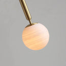 Helnys White Glass Ball LED Pendant Chandelier for Home Decor and Restaurant