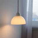 Helnys White Glass LED Pendant Light for Home Decor, Modern Hanging Lamparas Colgantes