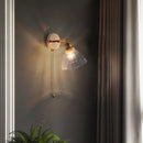 Helnys Rotatable Glass LED Wall Sconce Reading Lamp with Pull Chain Switch