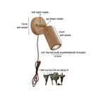 Helnys Wooden Up Down LED Wall Light with Pull Chain Switch