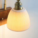 Helnys Vintage Brass Ceramic LED Wall Lamp with Pull Chain Switch