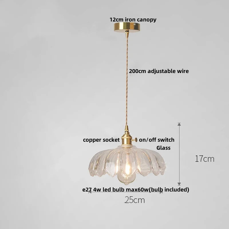 Helnys Walnut Wood LED Glass Pendant Light Fixture Adjustable Modern Hanging Lamp