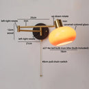 Helnys Swing Arm LED Wall Lamp with Switch - Flexible Glass Iron Design