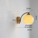 Helnys Nordic Milky Glass Ball LED Wall Sconce - Modern Iron Bedroom Living Room Mirror Light