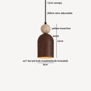 Helnys Wood Stone LED Pendant Light - Adjustable Nordic Modern Hanging Lamp