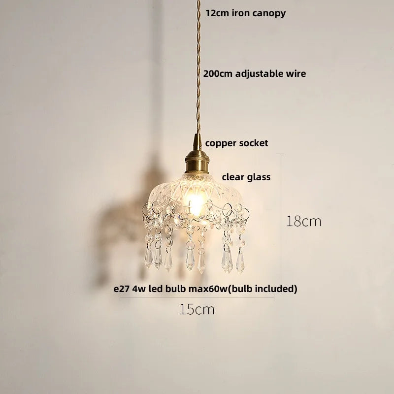 Modern Nordic Glass Pendant Light Fixture - Helnys Copper Socket LED Hanging Lamp