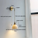 Helnys Brass Glass Shade LED Wall Lamp, Nordic Modern Bathroom Mirror Light