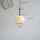 Helnys Copper Ceramic LED Pendant Lamp with Wood Handle