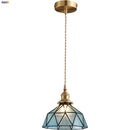 Helnys Blue Glass Wire Adjustable LED Pendant Light - Nordic Modern Hang Lamp