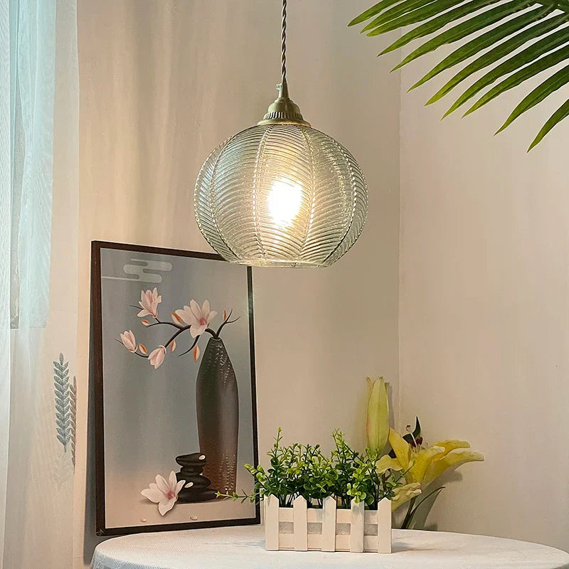 Helnys Nordic Glass LED Pendant Lamp Blue E27 Modern Hanging Light