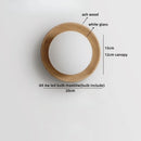 Helnys Wabi Sabi LED Wall Sconce White Glass Walnut Wood Modern Decor