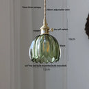 Helnys Green Glass Nordic LED Pendant Lamp for Modern Dining Room
